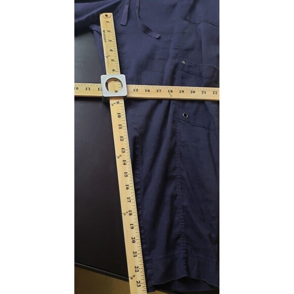 Eileen Fisher Pants XL Navy Blue Linen Blend Cargo Drawstring Casual Autumn Fall - Picture 10 of 10